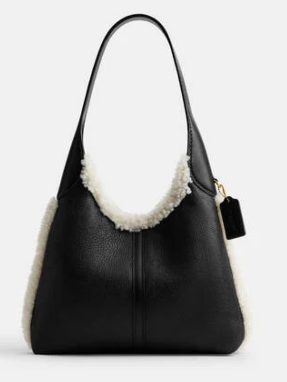 COACH Brooklyn Shearling-Trim Leather 28 Shoulder Bag, NWT